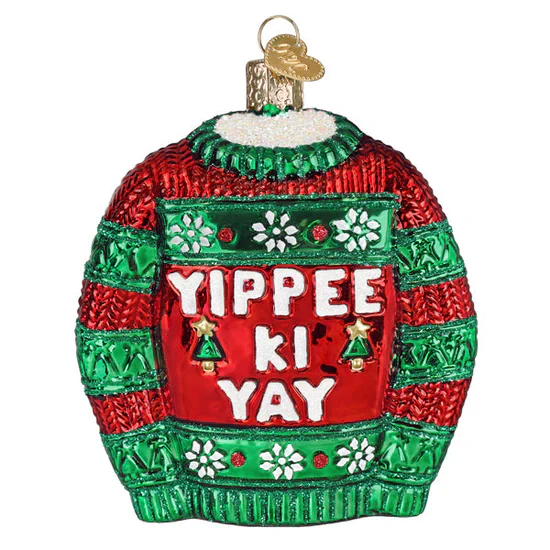 Yippee Ki Yay Sweater Ornament, 4" - Image 2