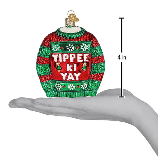 Yippee Ki Yay Sweater Ornament, 4" - Image 5